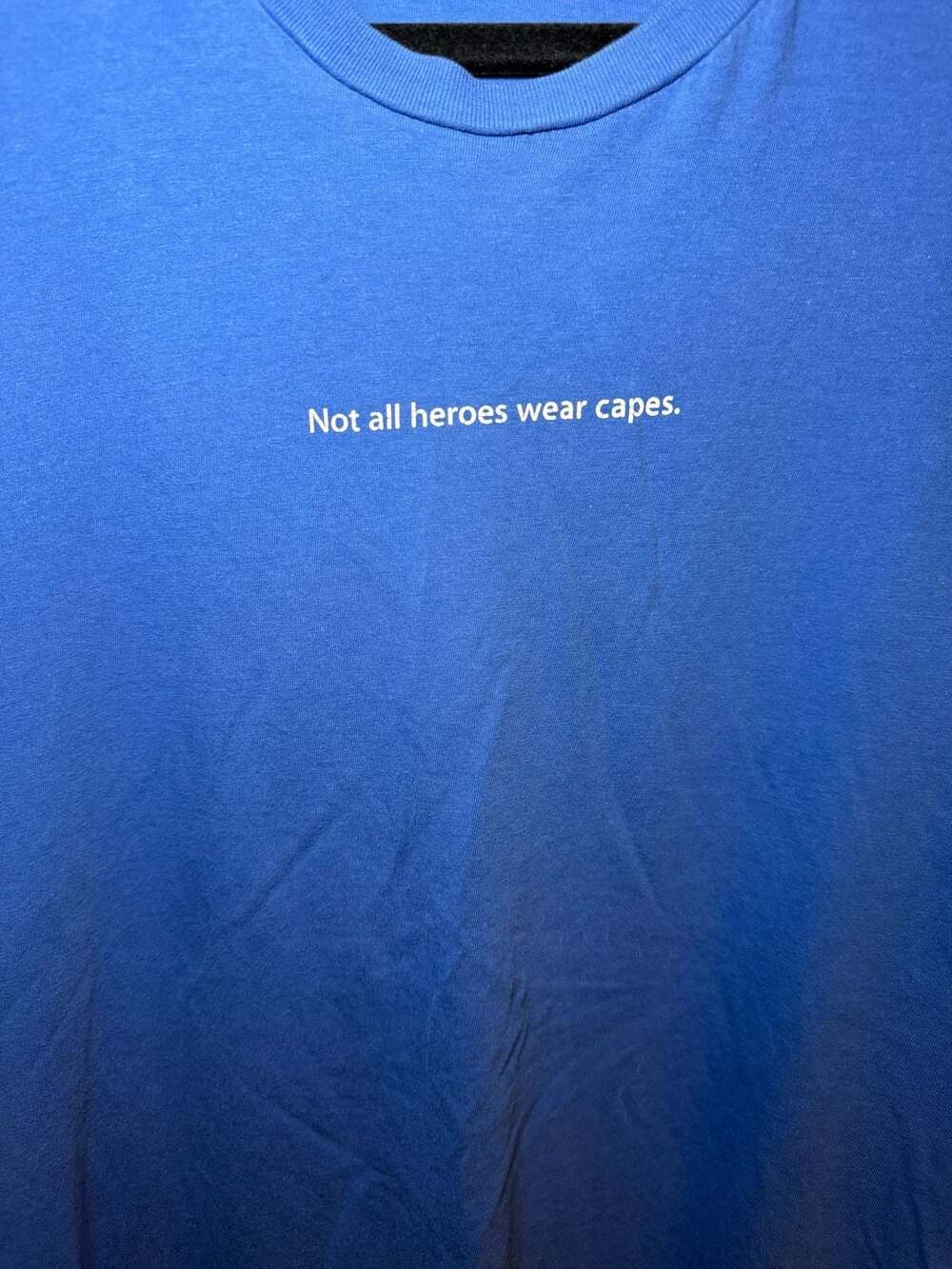 Vintage Apple Store Genius Not All Heroes Wear Capes T-Shirt Blue 2XL